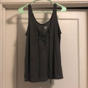 Lace front gray tank